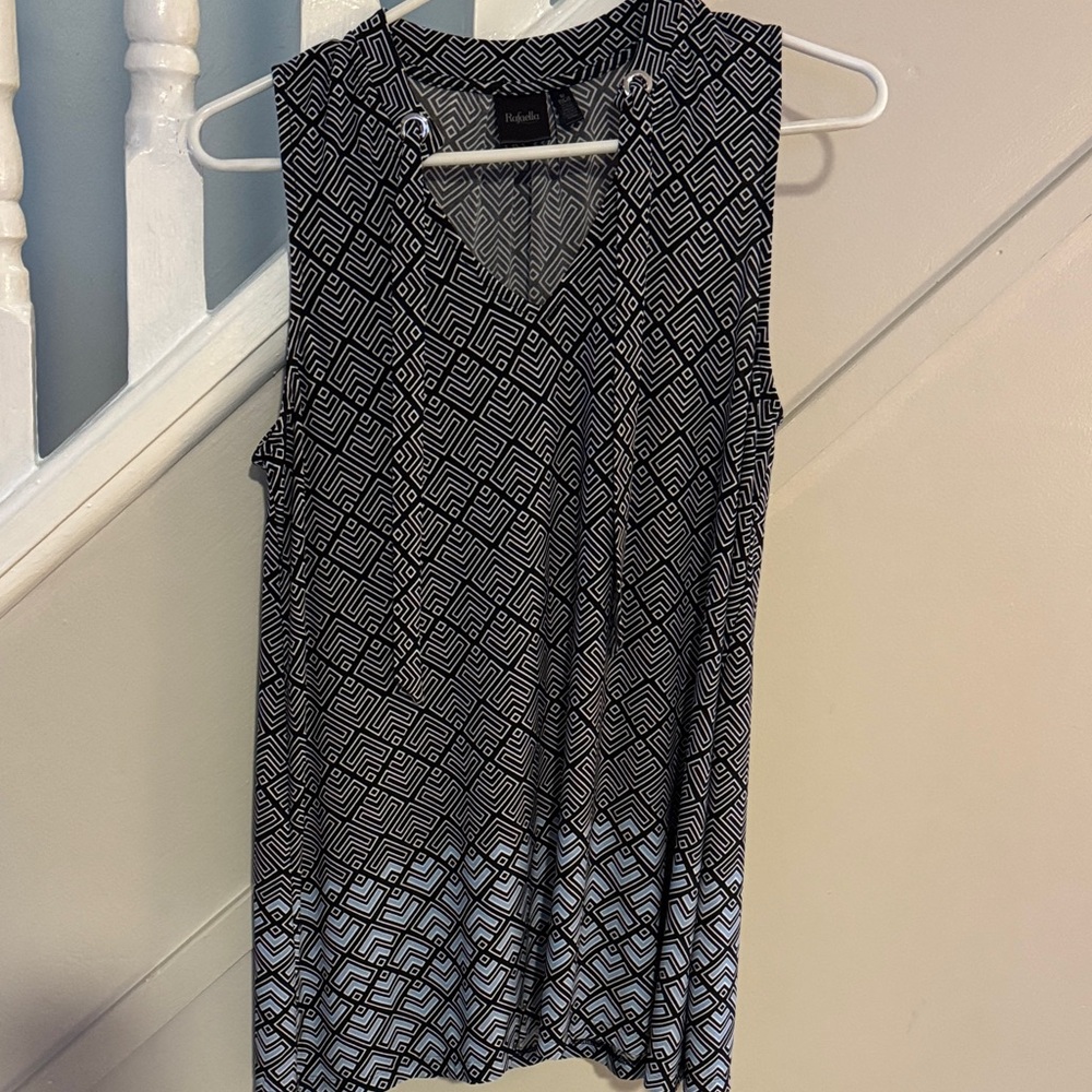 Rafaella Black and White Geometric Blouse